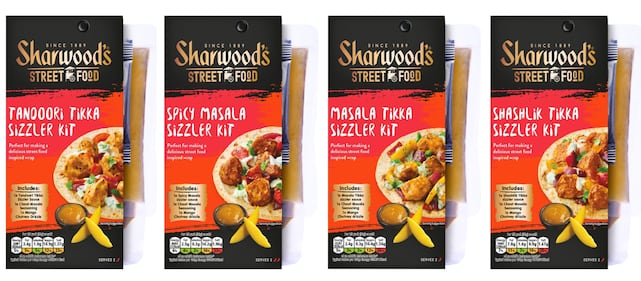 The new Street Style Sizzler range includes Masala Tikka Sizzler, Shashlik Tikka Sizzler, Spicy Tikka Sizzler, and Tandoori Tikka Sizzler flavours