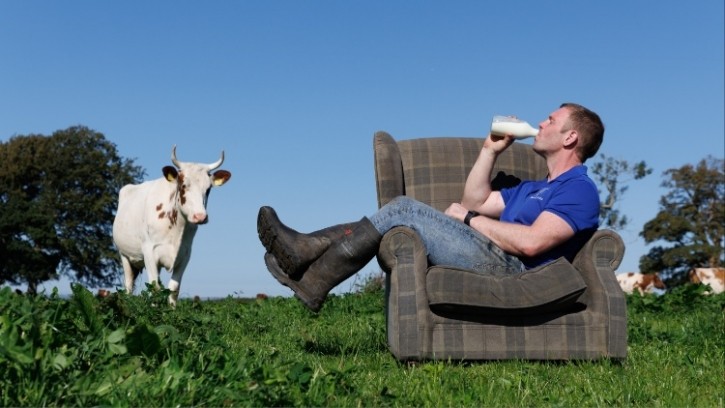 Bryce Cunningham claims that his farm produces ethical and sustainable milk. Credit: Mossgiel Farm