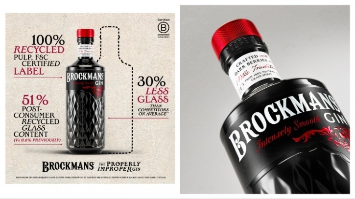 Brockmans' new bottle weighs only 500 grams. Credit: Brockmans Gin